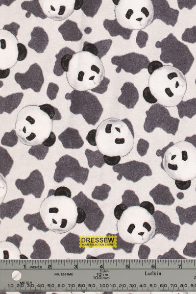 Panda Flannelette Grey Mix