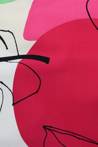 Picasso Abstract Leaves Ecru / Fuchsia