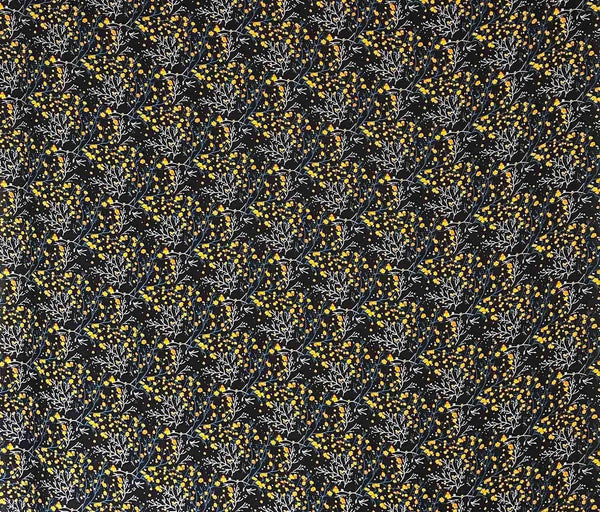 Picasso Blossom Poplin Black / Yellow