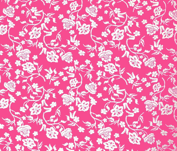 Picasso Blossom Poplin Fuchsia / White