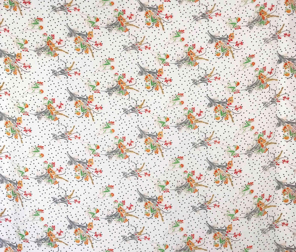 Picasso Dots & Bouquets Poplin White / Multi