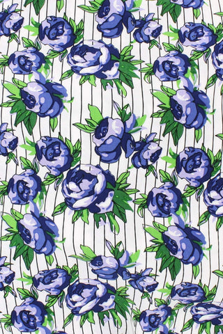 Picasso Rose Poplin White / Blue