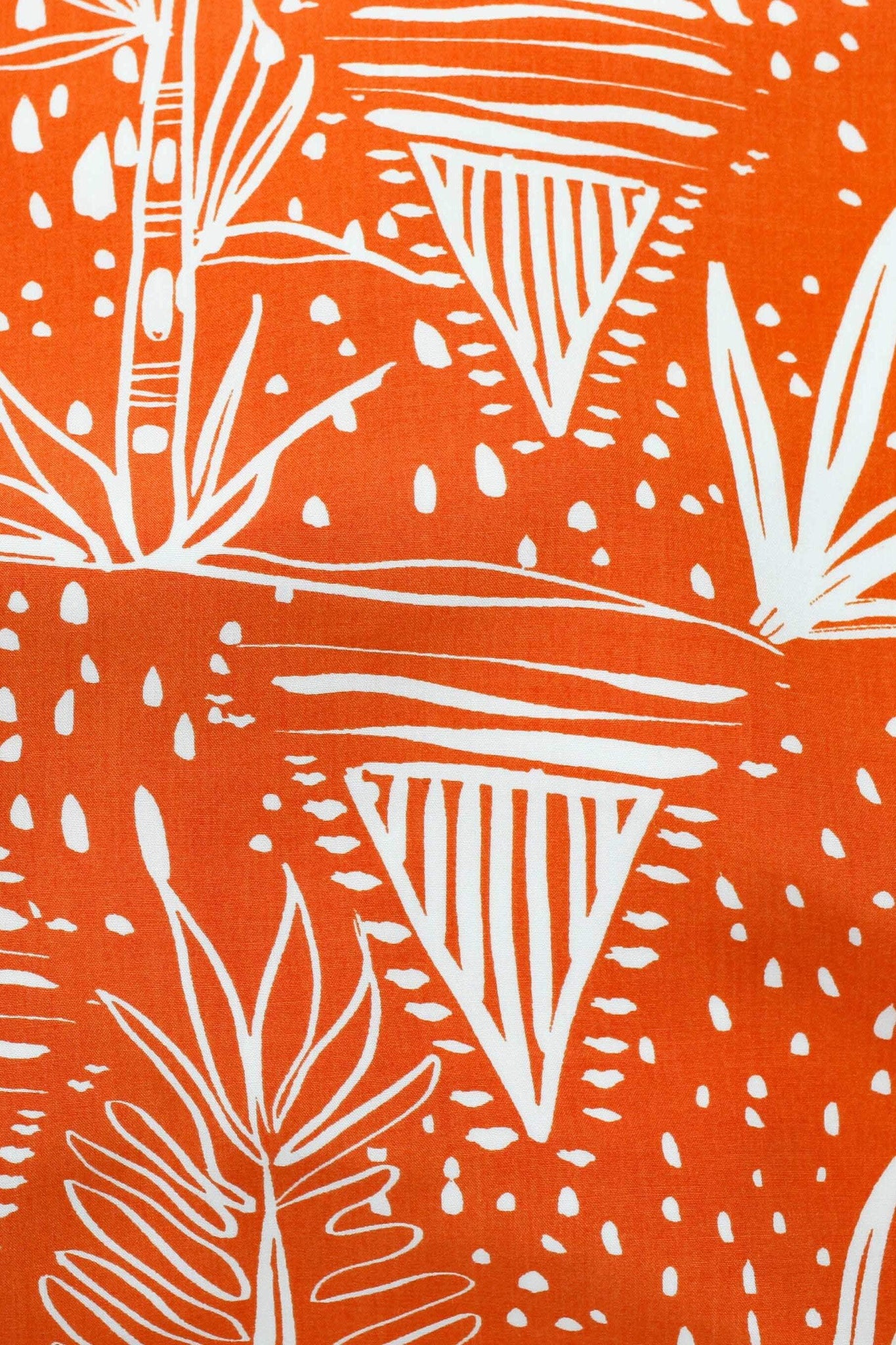 Picasso Tropical Trees Poplin Orange / White