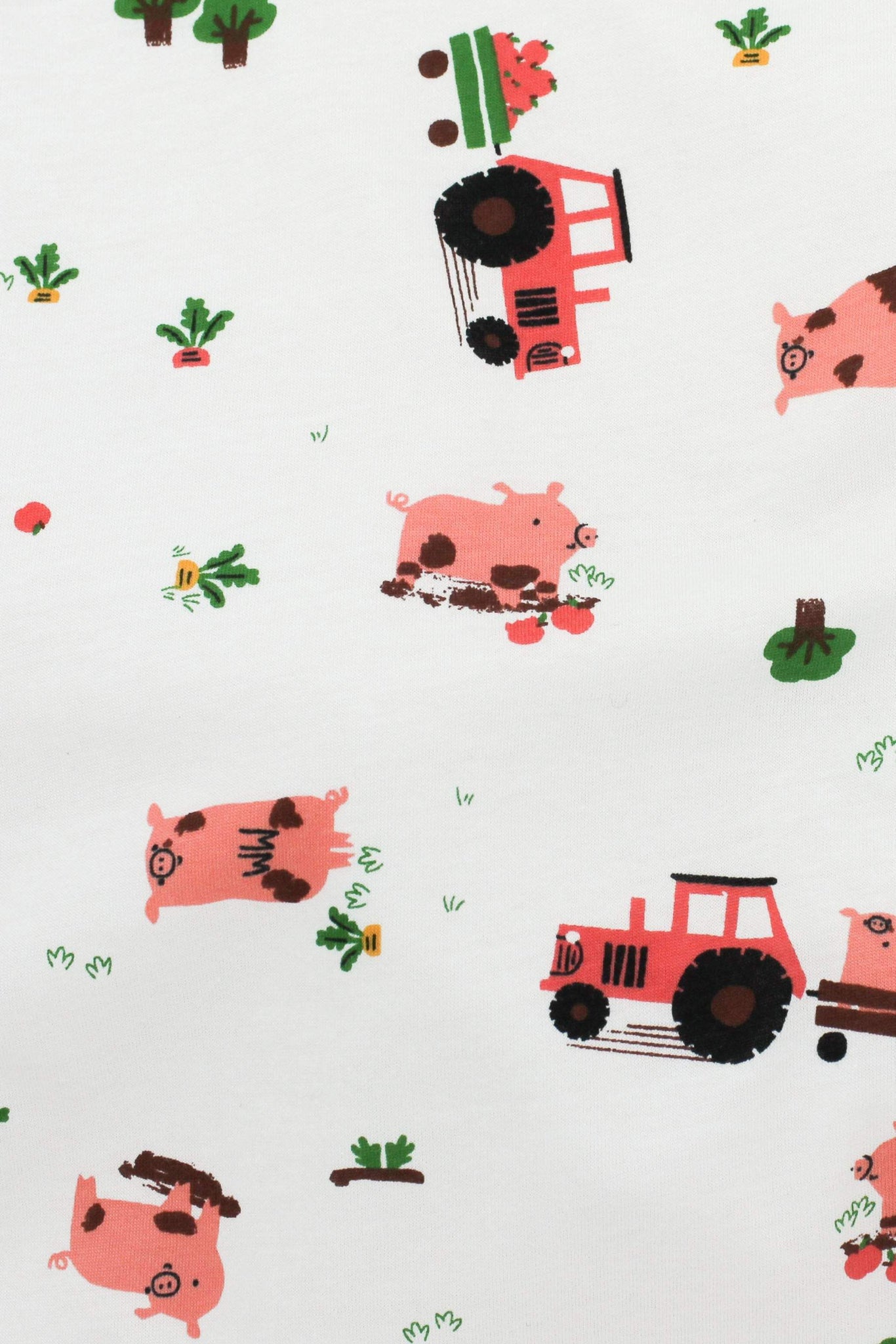 Pigs Organic Cotton Jersey White / Pink