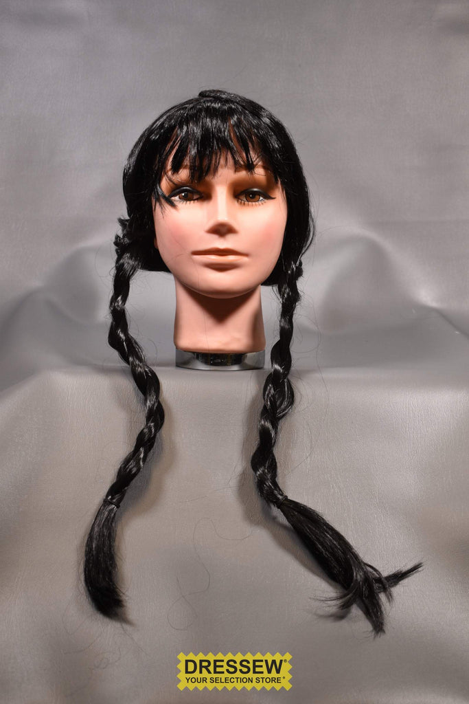 Pigtail Wig with Bangs Black Dressew Supply Ltd