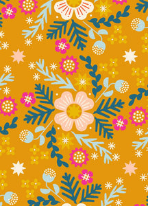 Pivot Canvas Retro Wildflowers By Rashida Coleman Hale of Ruby Star Society For Moda Goldenrod