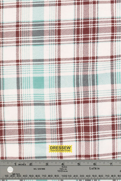 Plaid Flannelette Burgundy / Teal