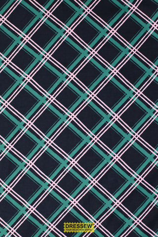 Plaid Flannelette Navy / Emerald / Pink