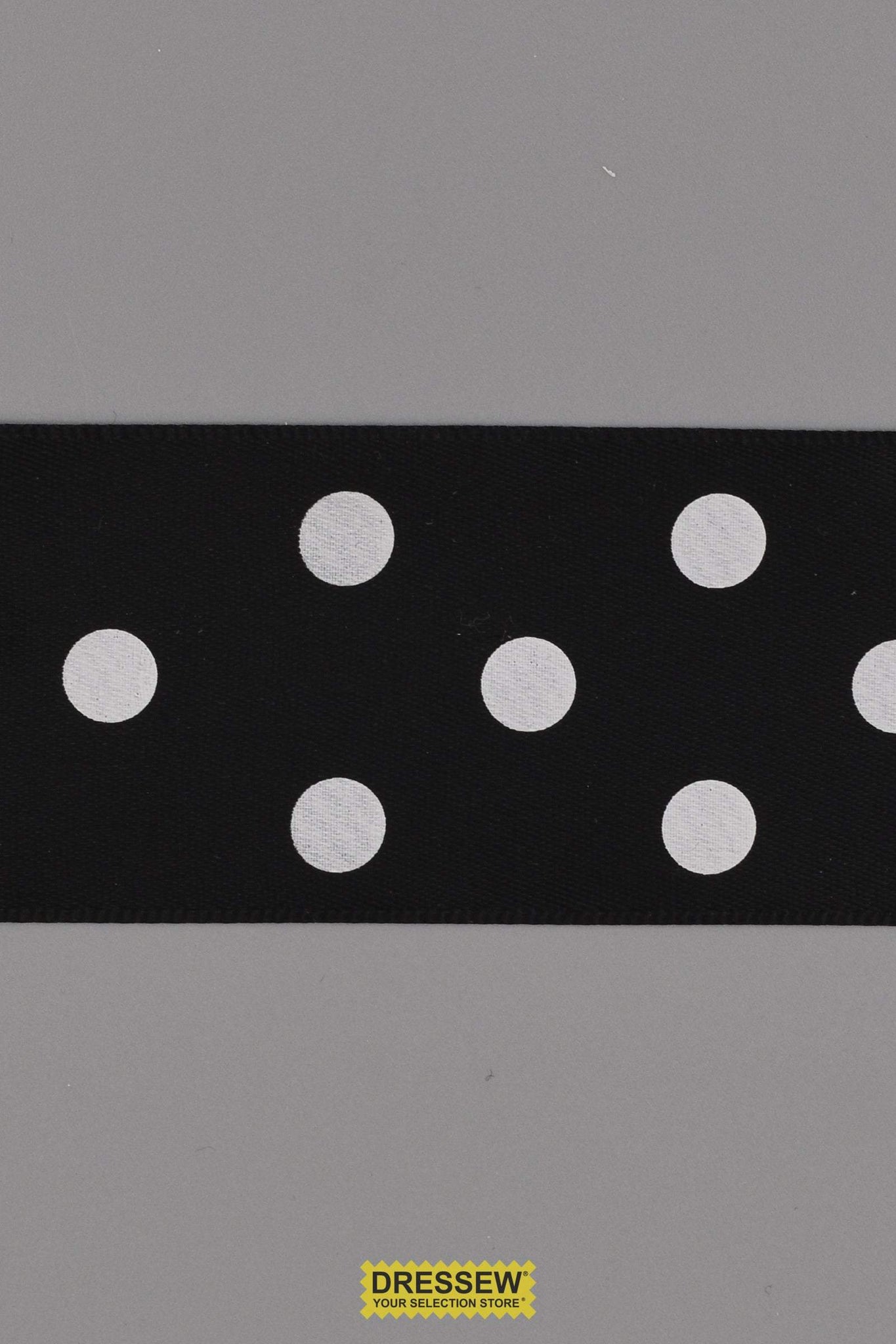 Polka Dot Ribbon 38mm (1-1/2") #9 Black / White