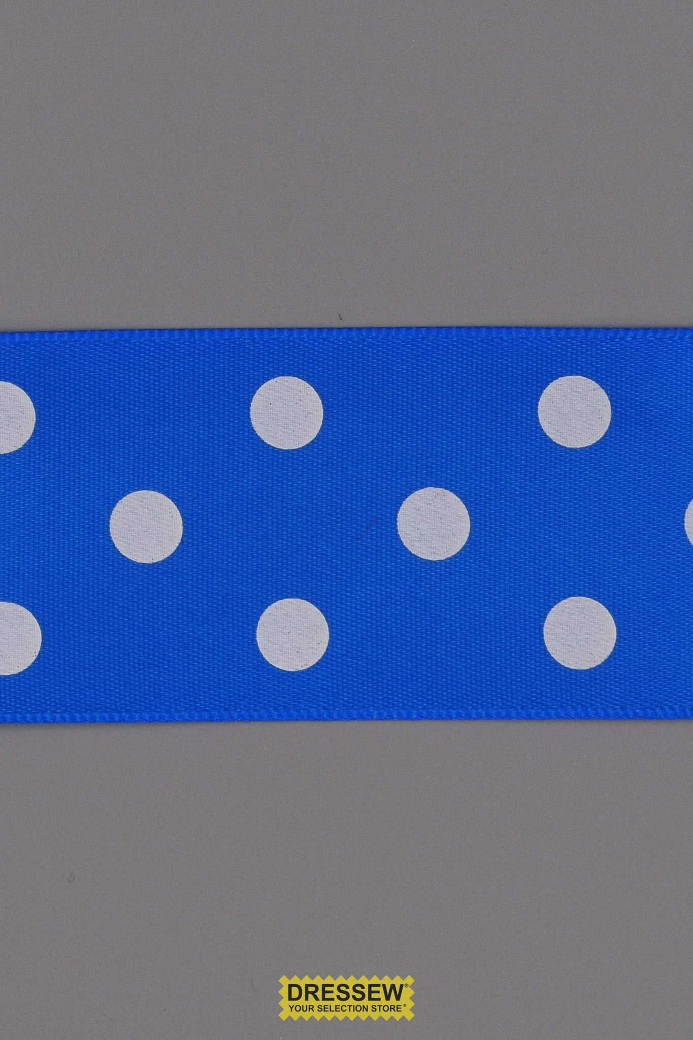 Polka Dot Ribbon 38mm (1-1/2") #9 Blue / White