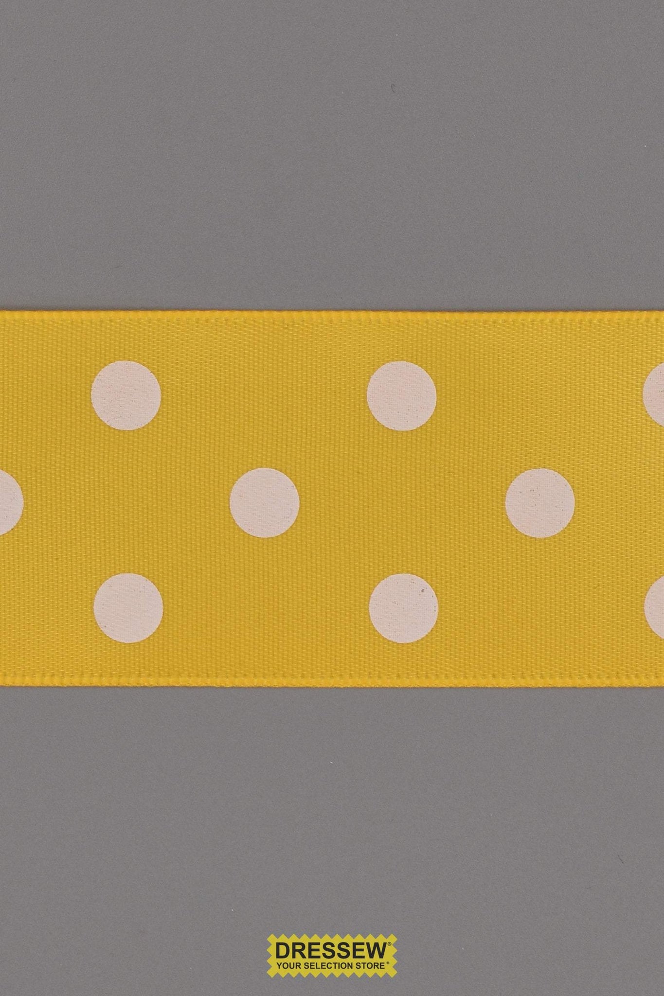 Polka Dot Ribbon 38mm (1-1/2") #9 Gold / White