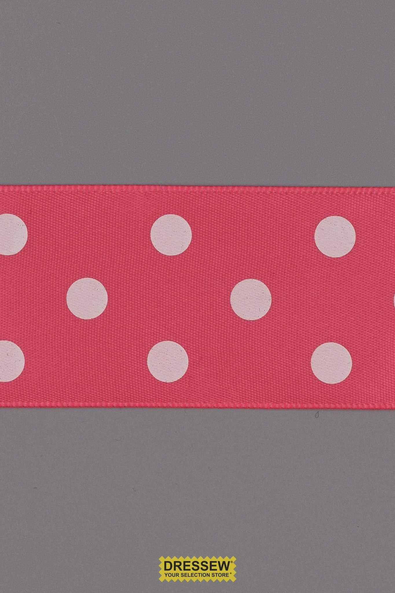 Polka Dot Ribbon 38mm (1-1/2") #9 Pink / White