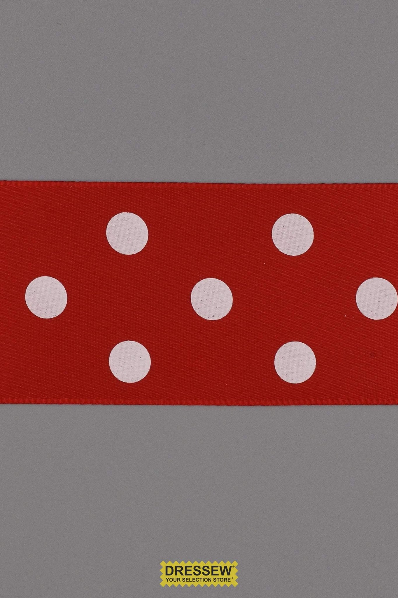 Polka Dot Ribbon 38mm (1-1/2") #9 Red / White