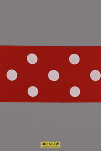 Polka Dot Ribbon 38mm (1-1/2") #9 Red / White