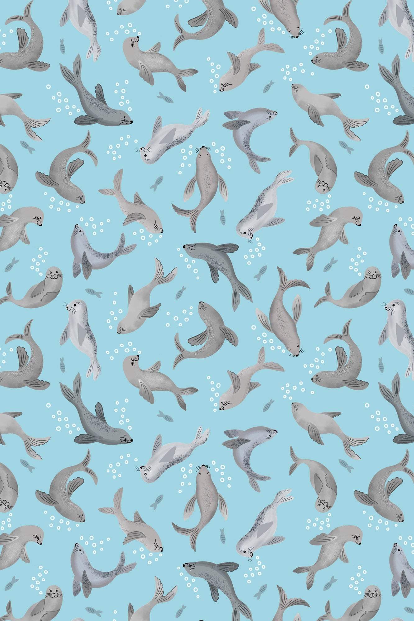 Puffin Rock Seal Bubbles By Lewis & Irene Light Blue