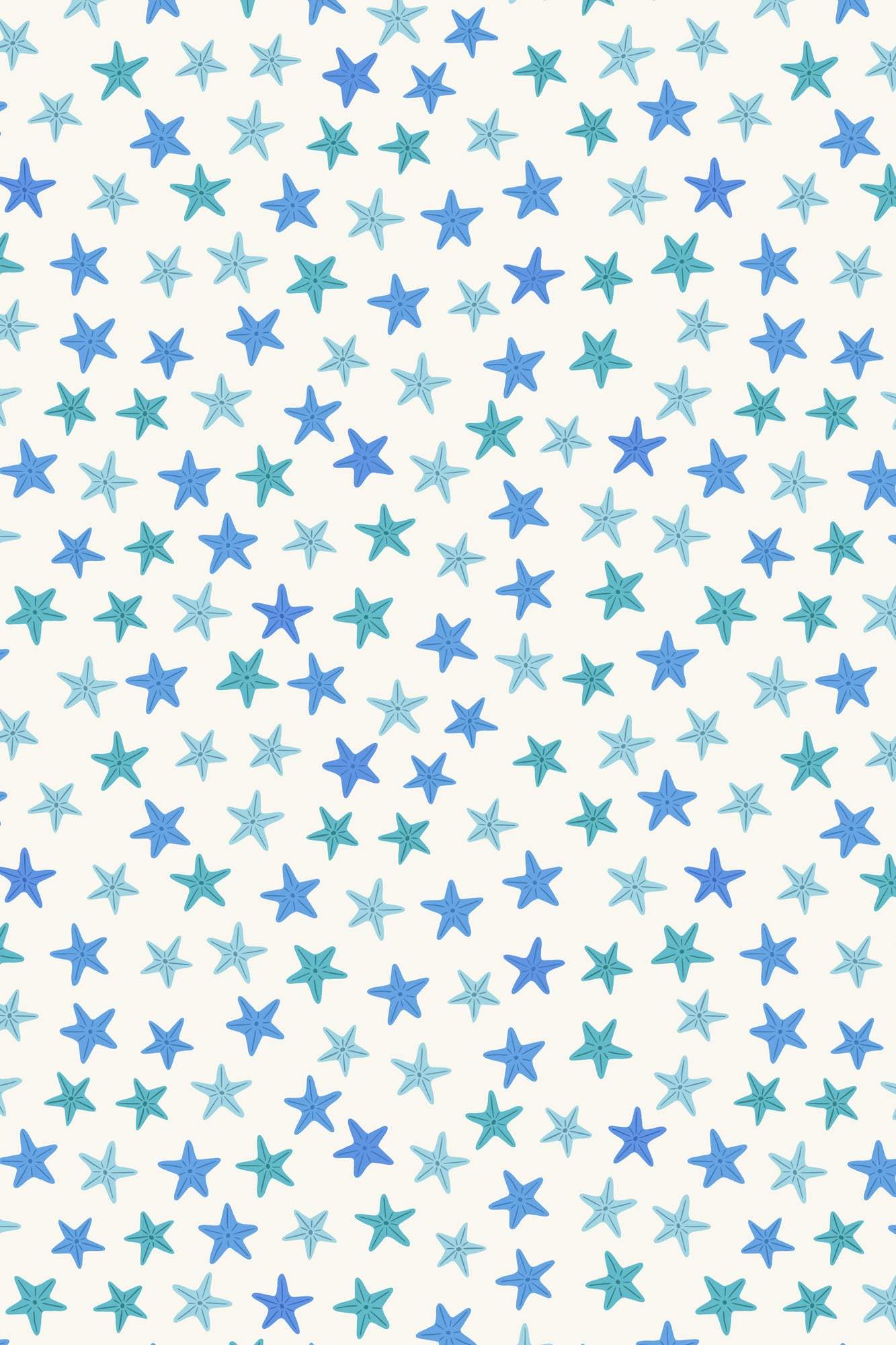 Puffin Rock Starfish By Lewis & Irene Cream / Blue