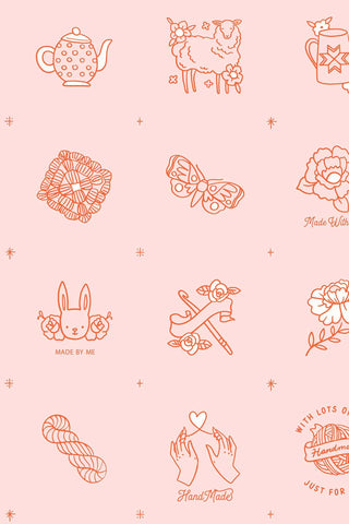 Purl Charms by Sarah Watts of Ruby Star Society Pale Pink