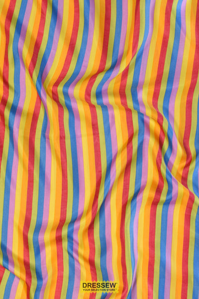 Rainbow Satin Allover Stripe