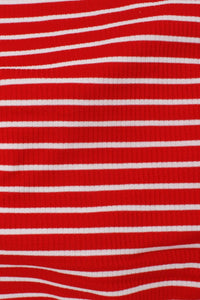 Ramona Rib Stripe Lycra Red / Off White