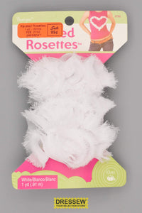 Raveled Rosettes 1 yard White