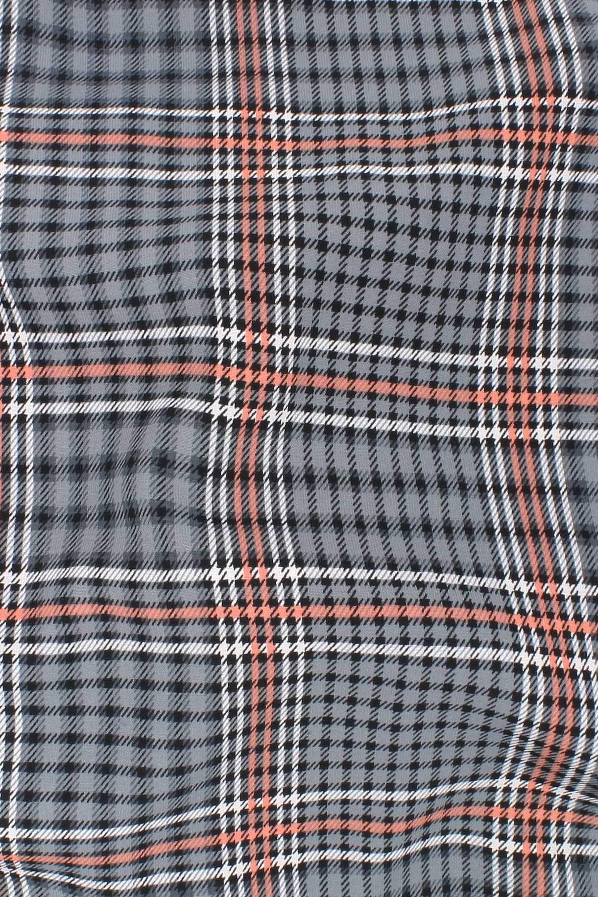 Robin Crepe Plaid Grey / Peach