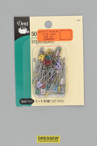 Safety Pins #1 - 27mm (1-1/16") - Multi