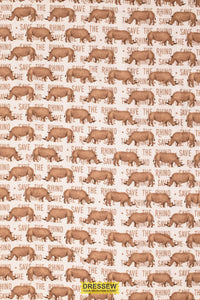 Save The Rhino Flannelette White / Brown