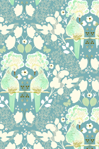 Serenity Blooms First Kiss By Ginger Deverell For Poppie Cotton Blue