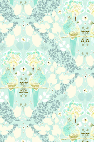 Serenity Blooms First Kiss By Ginger Deverell For Poppie Cotton Mint