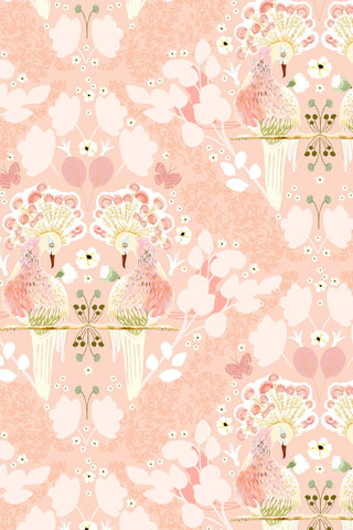 Serenity Blooms First Kiss By Ginger Deverell For Poppie Cotton Peach