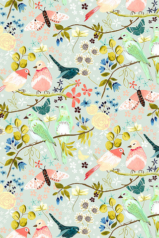 Serenity Blooms Morning Song By Ginger Deverell For Poppie Cotton Mint