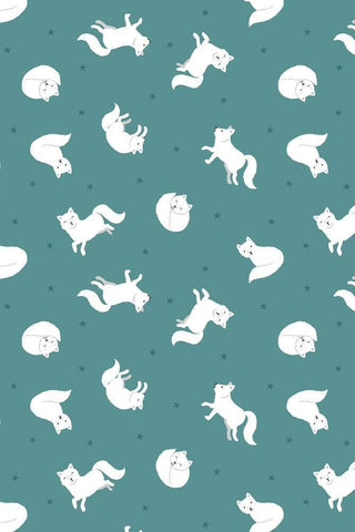 Small Things Polar Animals Arctic Fox by Lewis & Irene Pearl / Iced Teal