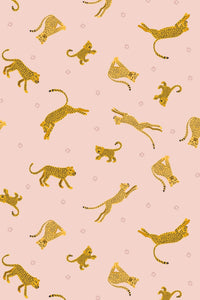 Small Things Wild Animals Leopards & Cheetahs By Lewis & Irene Pale Pink