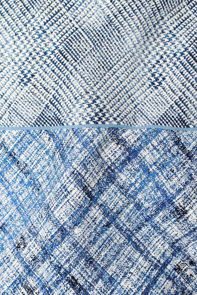 Sofia Crosshatch Double Border Print - Denim Mix