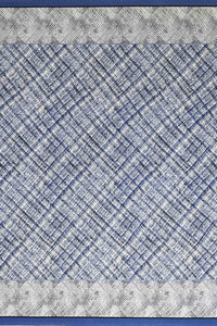 Sofia Crosshatch Double Border Print - Denim Mix