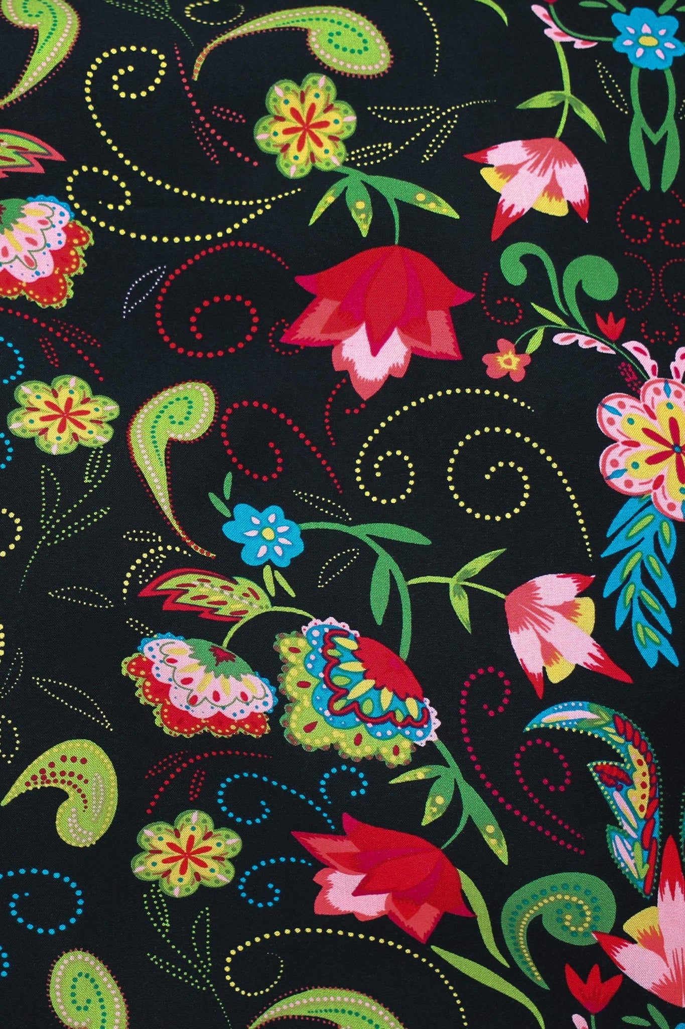 Sofia Folk Floral Black / Red