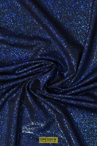 Speckle Hologram Lycra Black / Royal