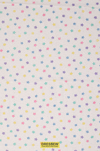 Stars Flannelette White / Multi