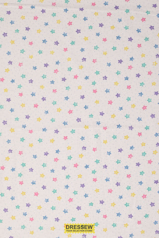 Stars Flannelette White / Multi