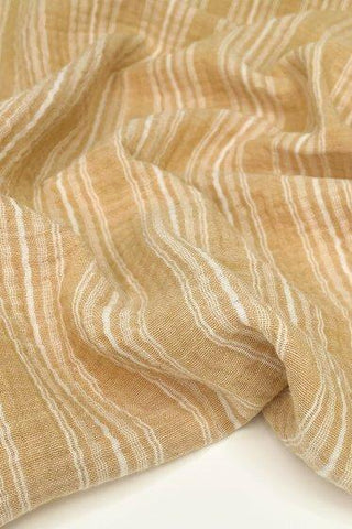 Organic Cotton Double Gauze - Yarn Dyed Stripe - Honey