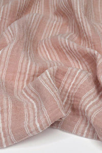 Stripe Organic Double Gauze Rose / White