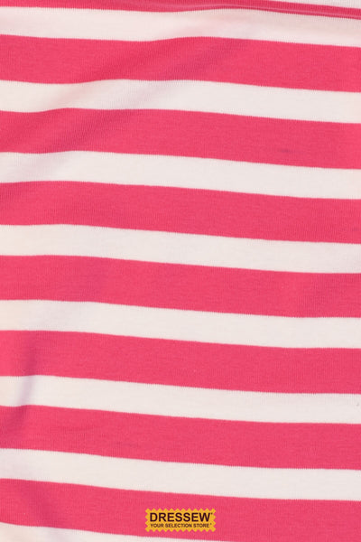 Stripe Rib Knit Pink / White