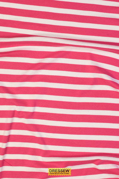 Stripe Rib Knit Pink / White