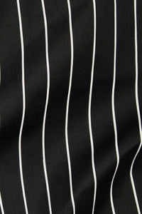 Stripe Stretch Shirting Black / Off White