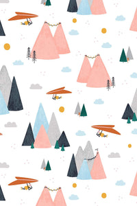 Summer Skies Mountain Skies By Alijt Emments For Cotton + Steel White/Blush