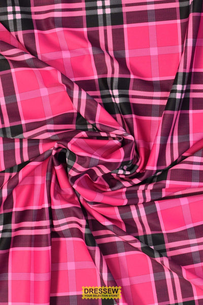 Tartan Lycra Fuchsia