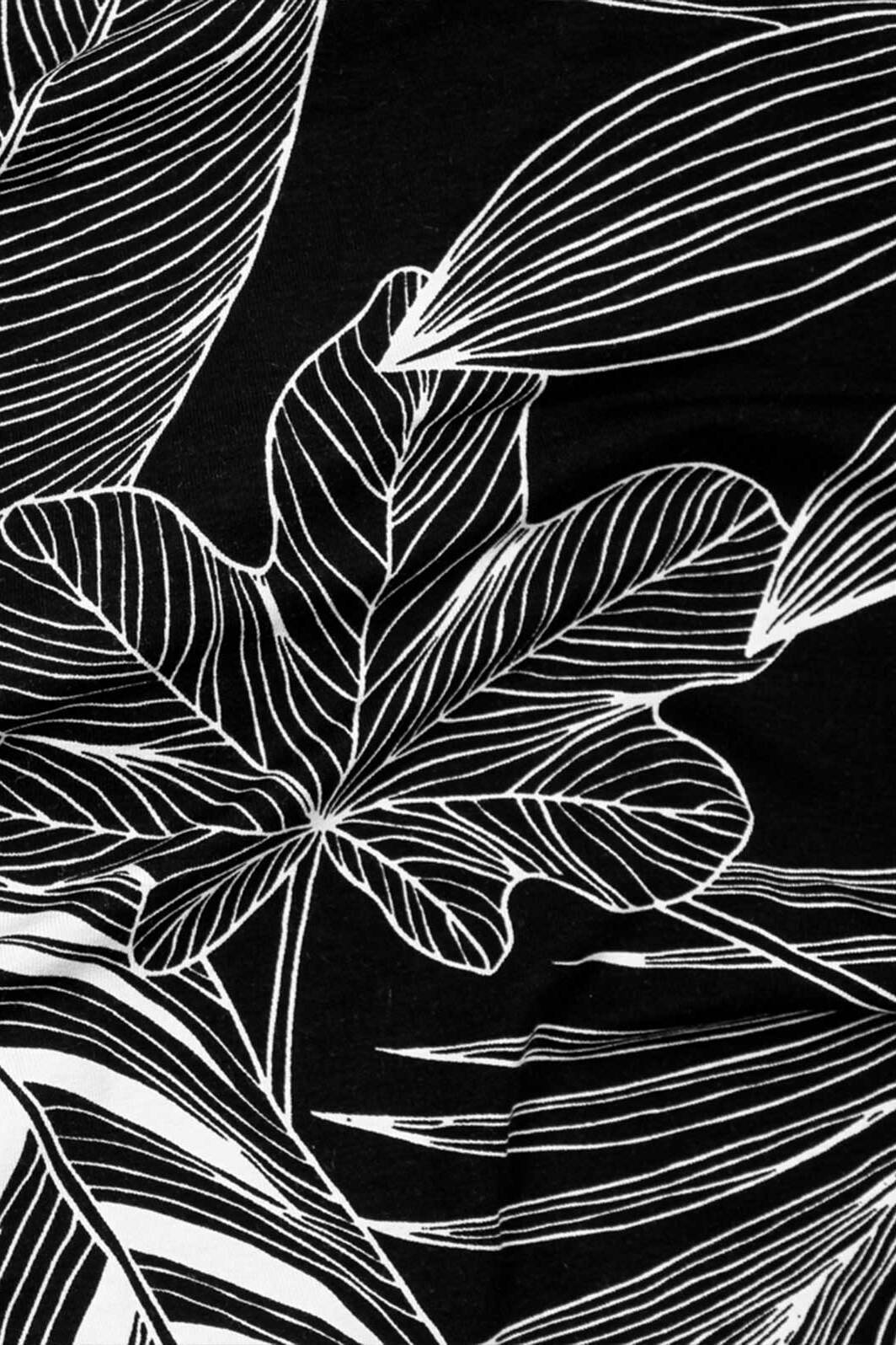 Tropical Leaves Lycra Jersey Black / White