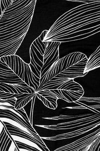 Tropical Leaves Lycra Jersey Black / White