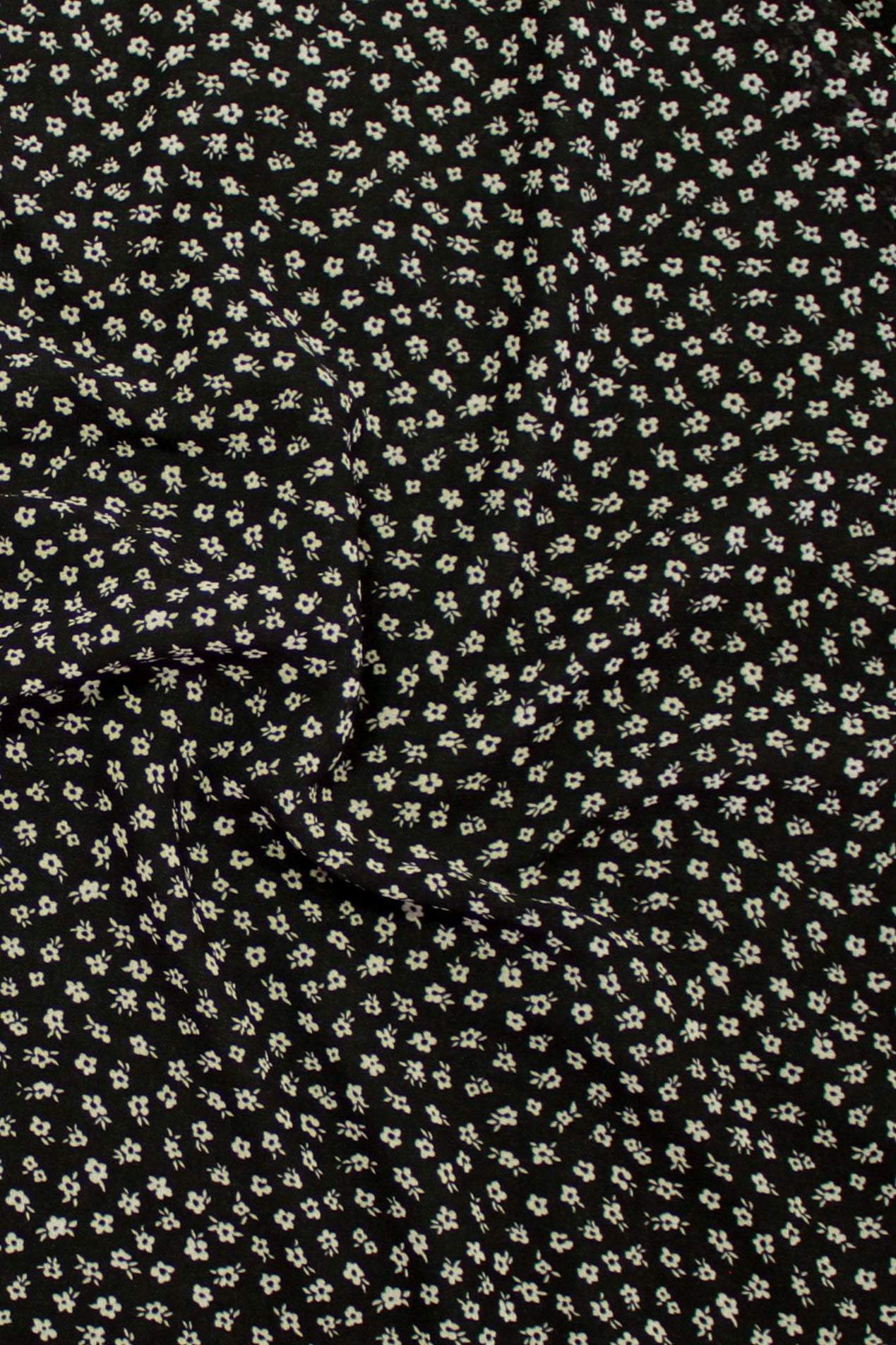 Vanessa Tiny Flower Chiffon Black / White