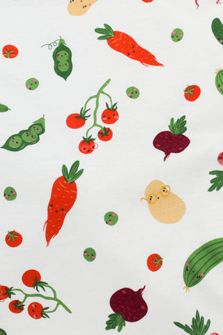 Veggies Organic Cotton Jersey White / Multi